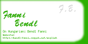 fanni bendl business card